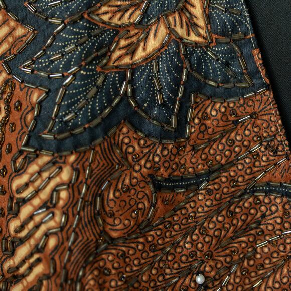 Ana Mori Vintage Beaded Vest - Made in Indonesia - Bold Ethnic Print - O/S - Picture 3 of 10